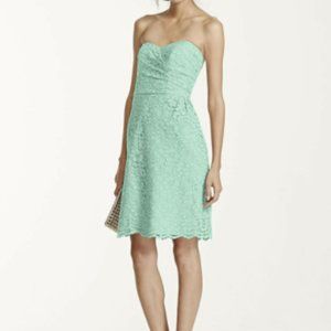 Strapless Mint Bridesmaid dress